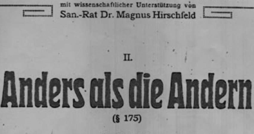 Filmposter von „Anders als die Andern“ (1920) – erster queerer Spielfilm in Deutschland, später zensiert